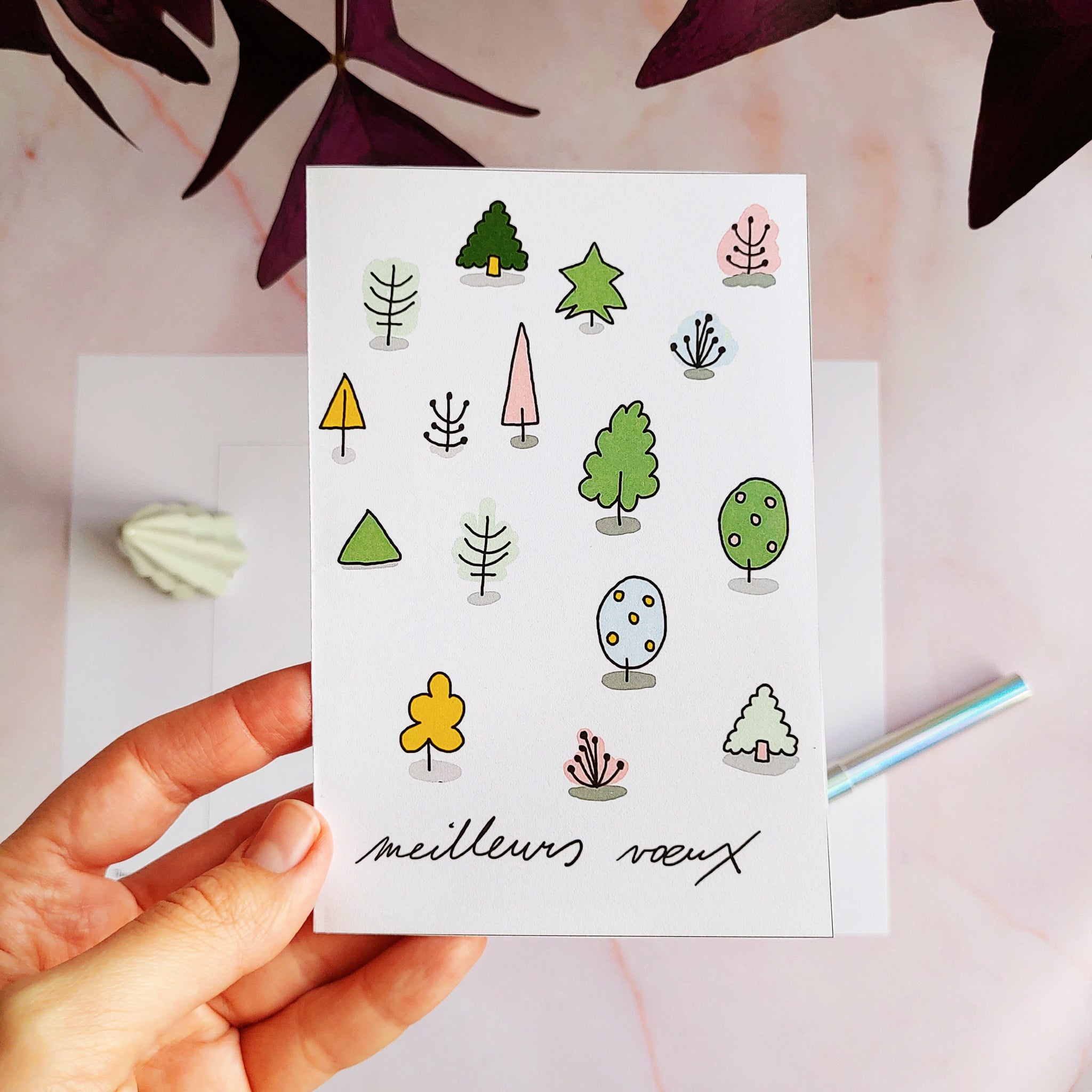 Printable Seasonal Greetings - Meilleurs Voeux - French - Instant Download (free)