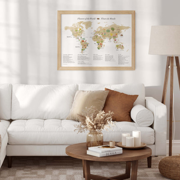 Flowers of the World Art Print Map