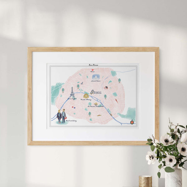 Semi-Custom Illustrated Map - 5 Spots Map