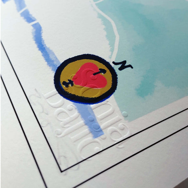 Semi-Custom Illustrated Map - 5 Spots Map