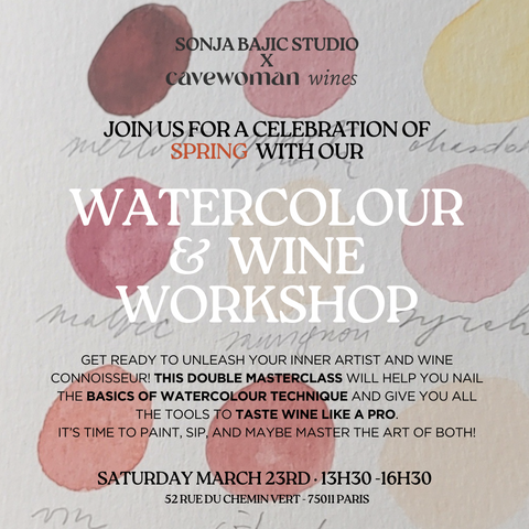 Double Masterclass: Watercolour and Wine Workshop with Cavewoman Wines