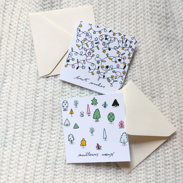Christmas Trees and Lights Cards