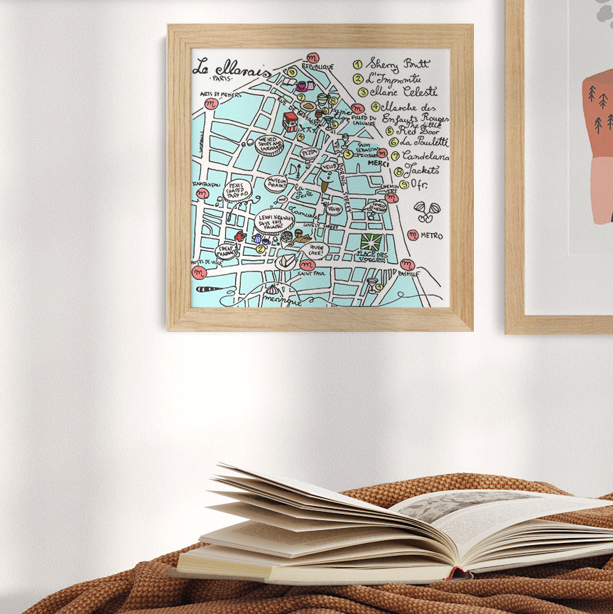 Le Marais Map Art Print