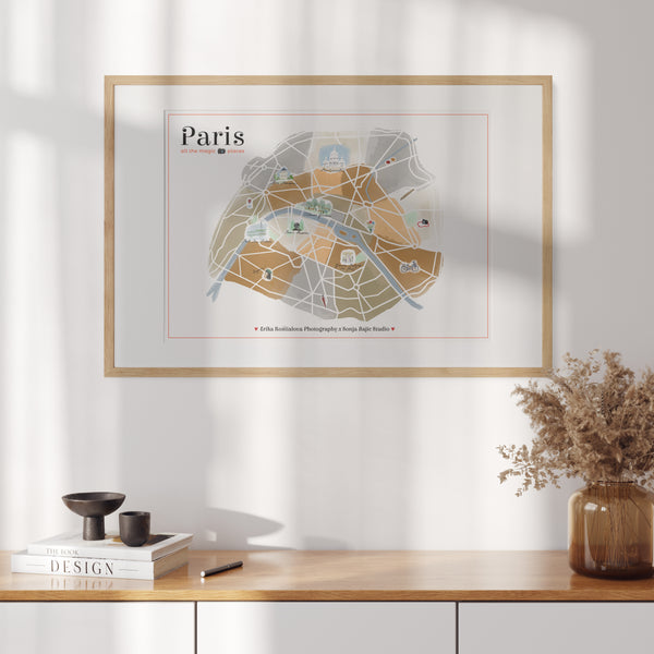 Map of Paris Art Print - Erika Kostialova X Sonja Bajic Studio