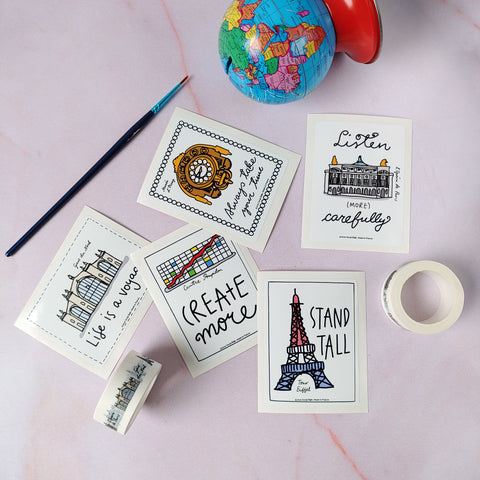 Paris Waterproof Stickers and Paris Washi Tape